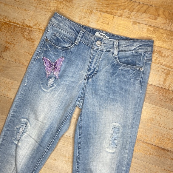 🌺 MUDD Girls Distressed Light Wash Jeans - Picture 2 of 12